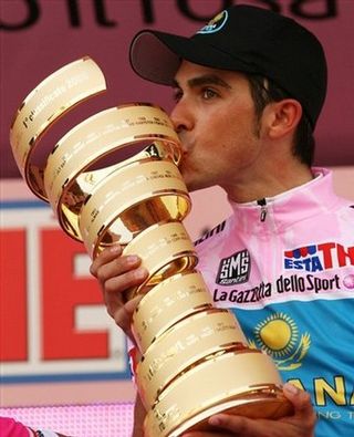 Alberto Contador lors de sa victoire du GIRO 2008