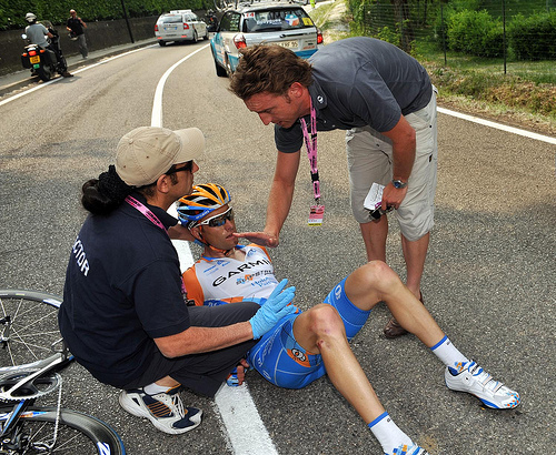 Christian Van de Velde, chute 3em etape giro